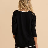 Adina 3/4 Sleeve Top - Black