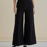 Elodie Wide Leg Ponte Pant - Black