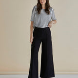 Elodie Wide Leg Ponte Pant - Black