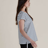 Caia Crew Tee - Black Stripe