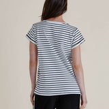 Caia Crew Tee - Black Stripe