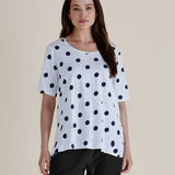 Riley Tee - Navy Polkadot