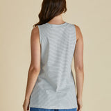 Trinity V-Neck Tank - Black/White Stripe
