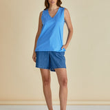Trinity V-Neck Tank - Powder Blue