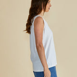 Trinity V-Neck Tank - White