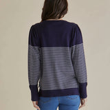 Colette Sweater - Dark Blue & Cream Stripe