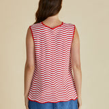 Aviva Tank - Red/White Stripe