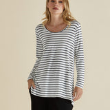 Cairo Tunic Tee - Petrol Stripe