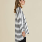 Cairo Tunic Tee - Petrol Stripe