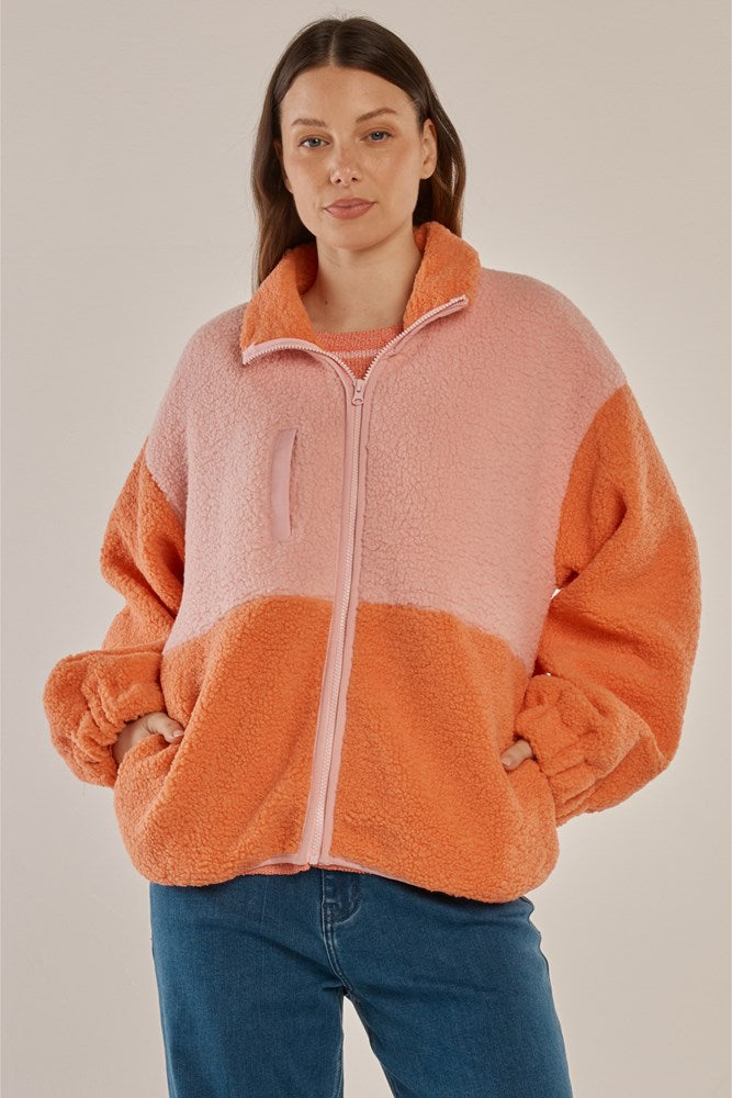 ACYM  Betty casualジャケット Jayne Fleece Jacket - Pink/Orange | Betty Basics | Everyday