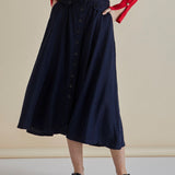 Lola Lyocell Skirt - Dark Vintage Blue