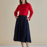 Lola Lyocell Skirt - Dark Vintage Blue