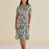 Elwood Dress - Olive Geometric Print