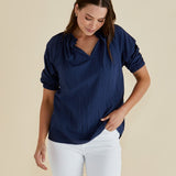 Joanne Blouse - Navy Blue