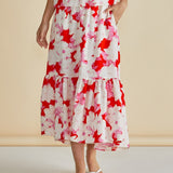 Maggie Skirt - Red Floral Print