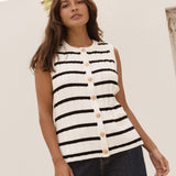 Nicollete Knit Vest - Black Stripe