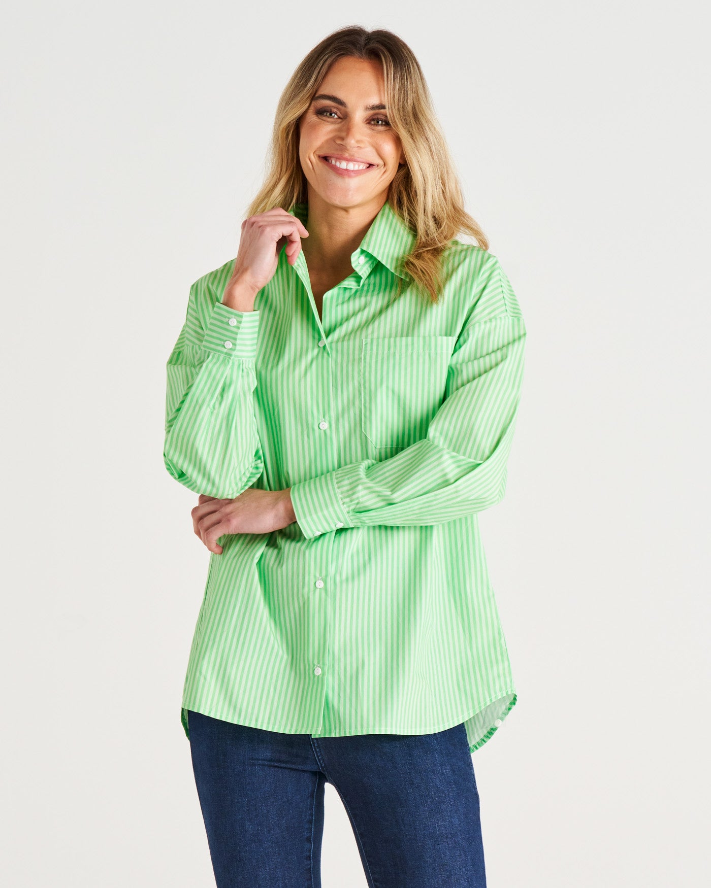 Saskia Shirt - Apple Stripe