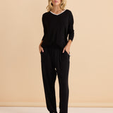 Adina 3/4 Sleeve Top - Black
