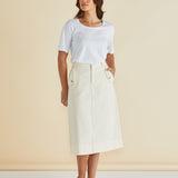 Astra Denim Skirt - Off-White
