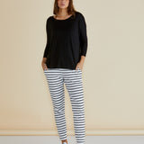Milan 3/4 Sleeve Top - Black