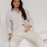 Artemis Shirt - Beige Lurex Stripe