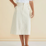 Astra Denim Skirt - Off-White