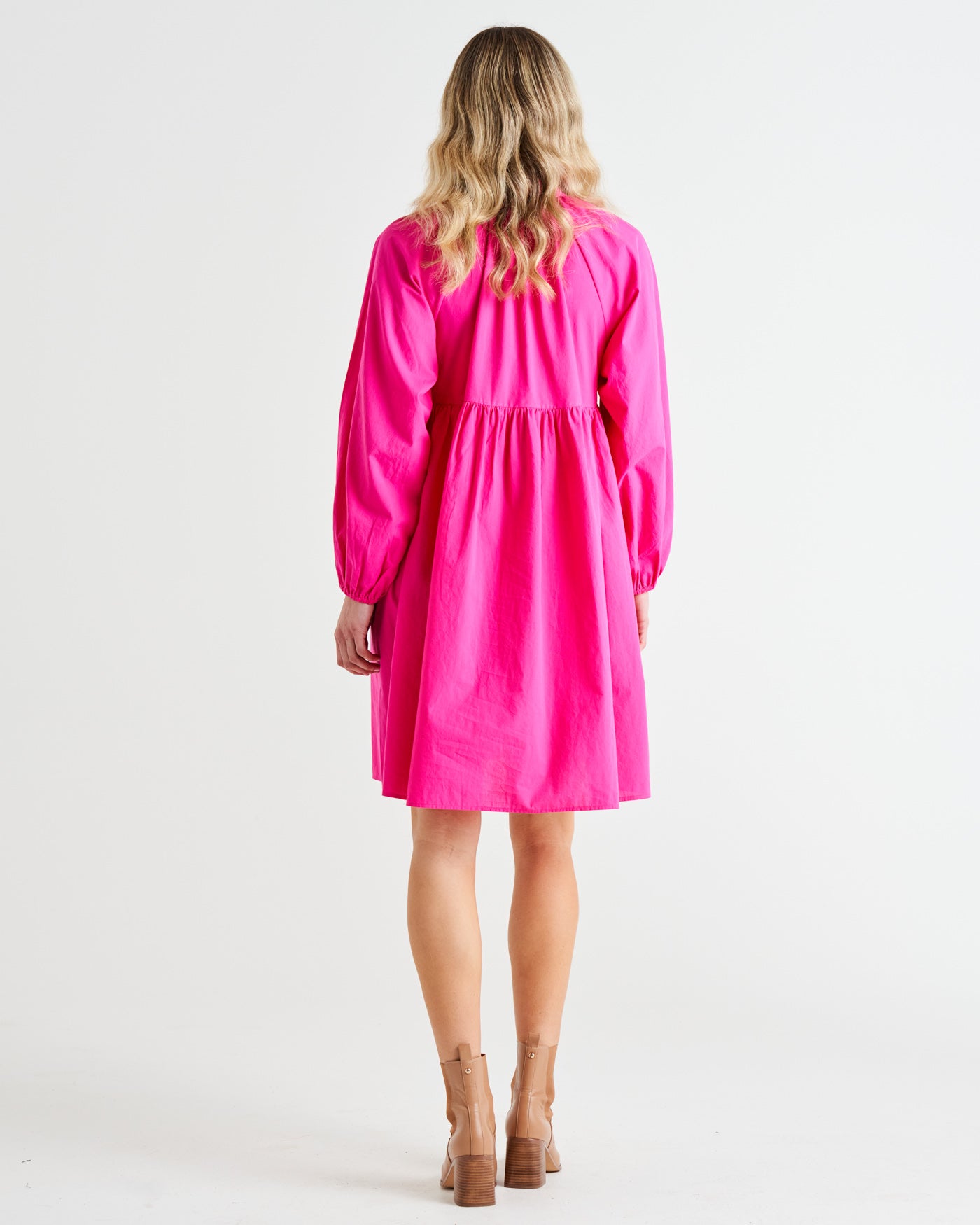 Cottage Relaxed Cotton Dress - Autumn Pink