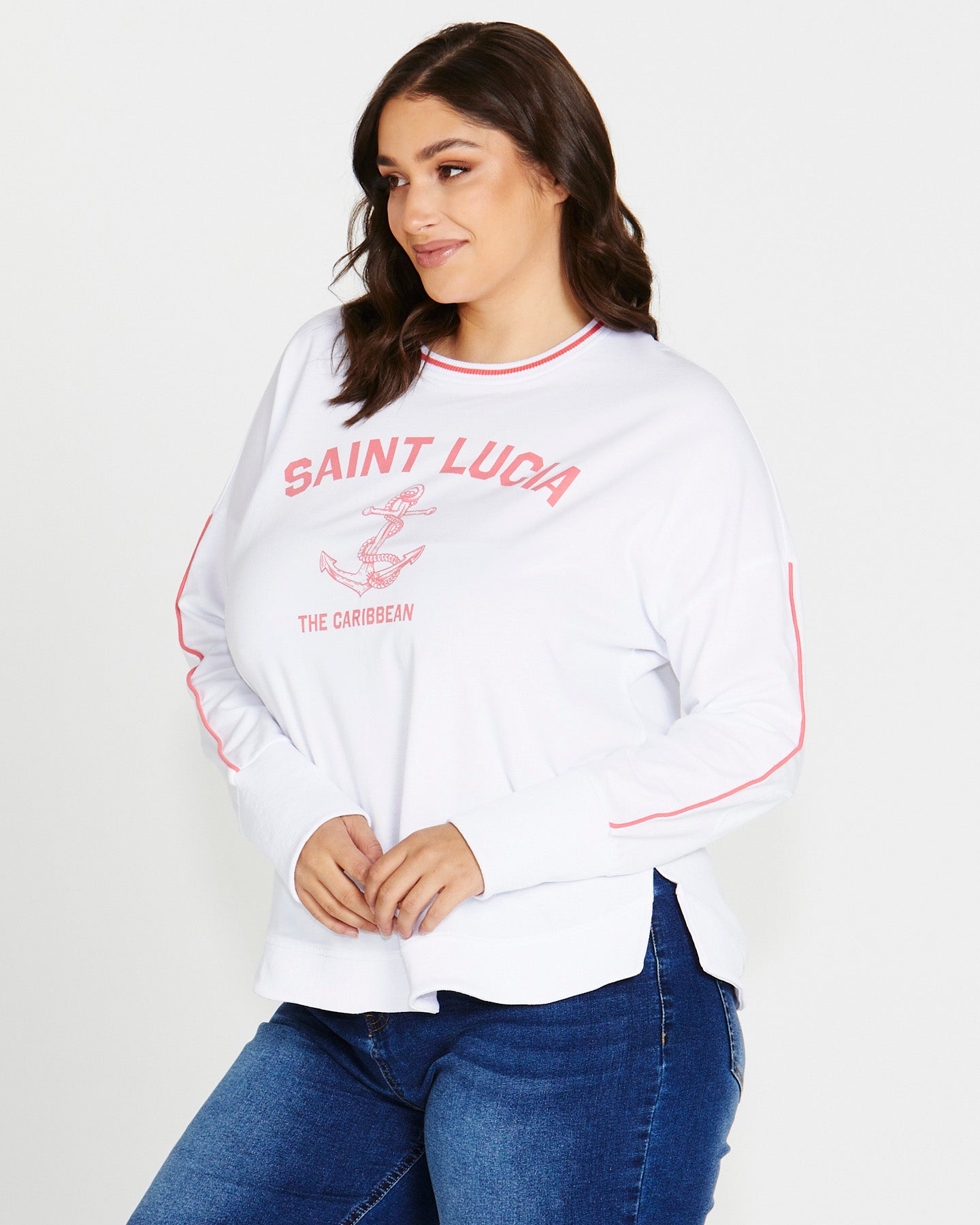 Lucy Crew Neck French Terry Cotton Sweat - Saint Lucia Print