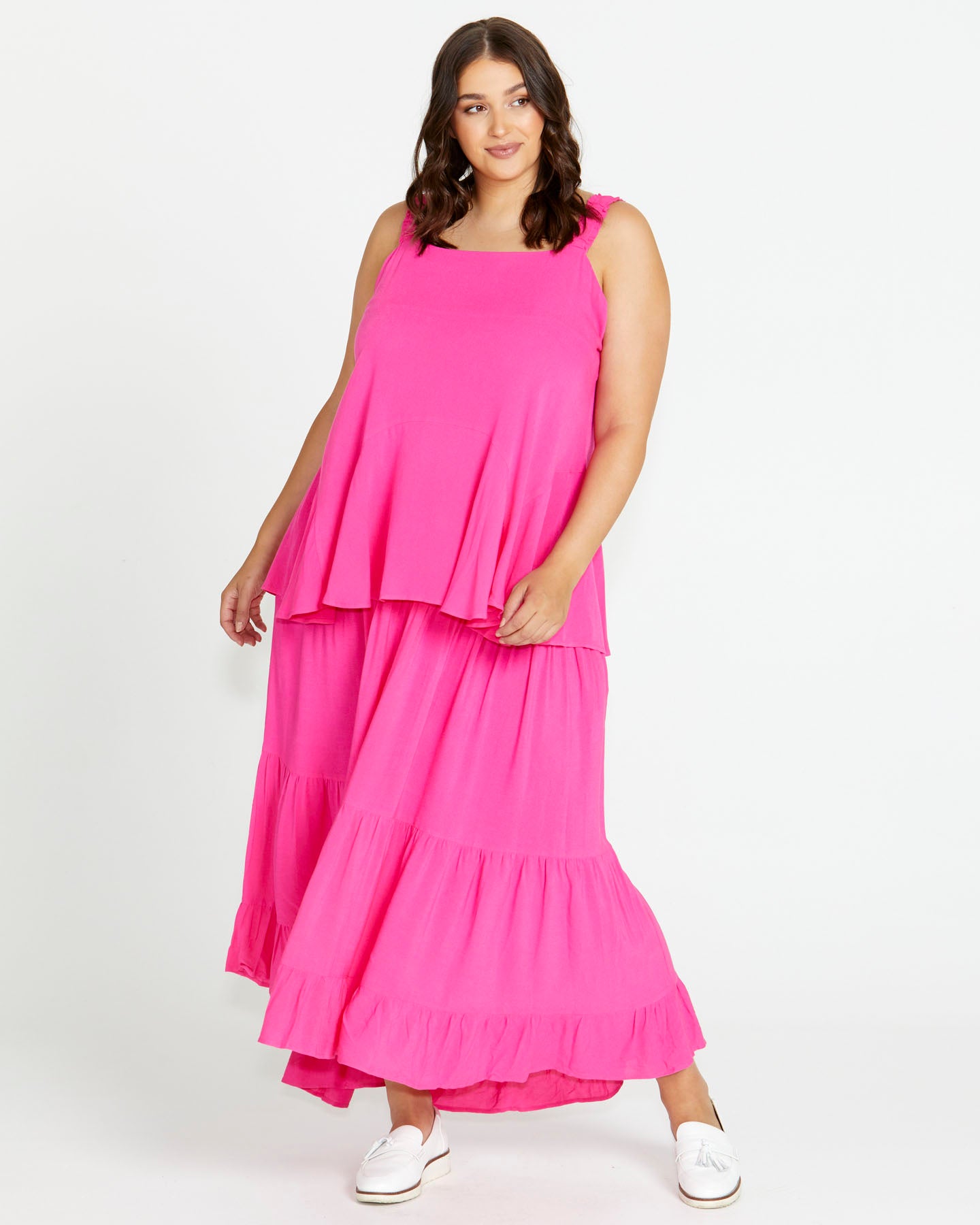 Ibiza Tiered Skirt - French Rose