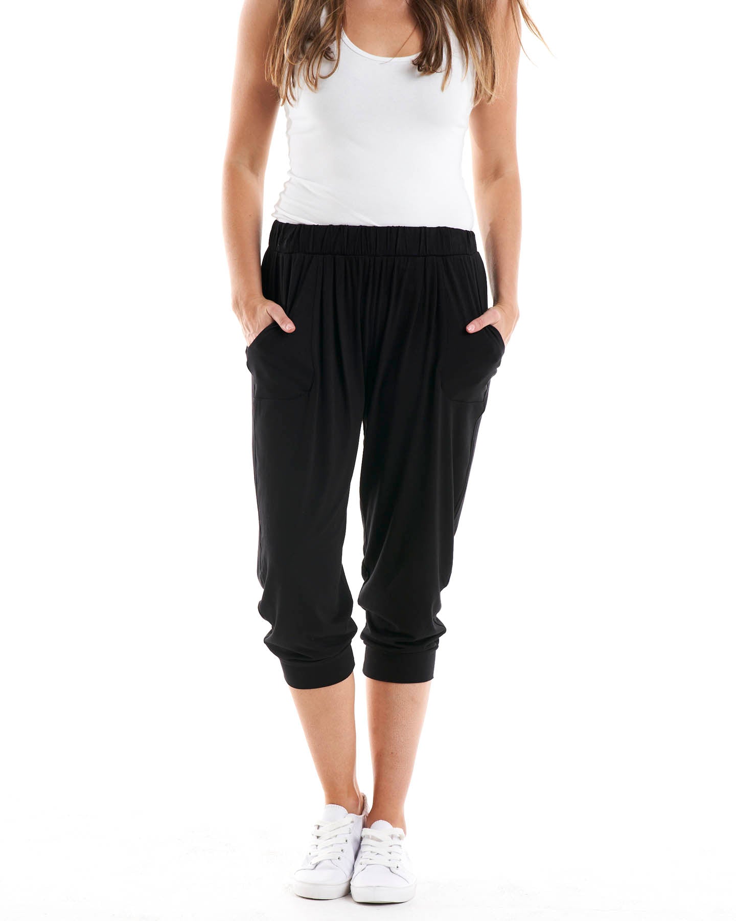 Women Fashion Pants Knee Length Leggings Yoga Fitness Stretchy Pants  Trouser CB