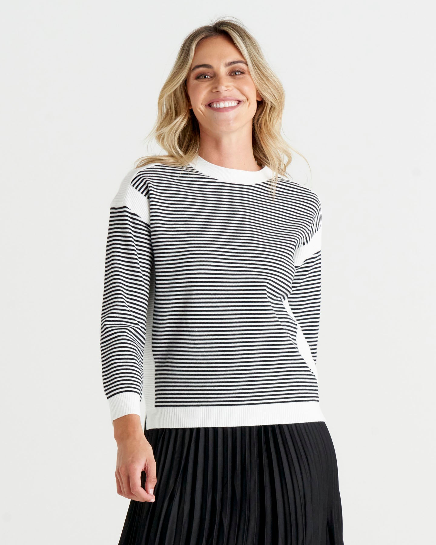 Bonjour Knit Jumper Black Stripe