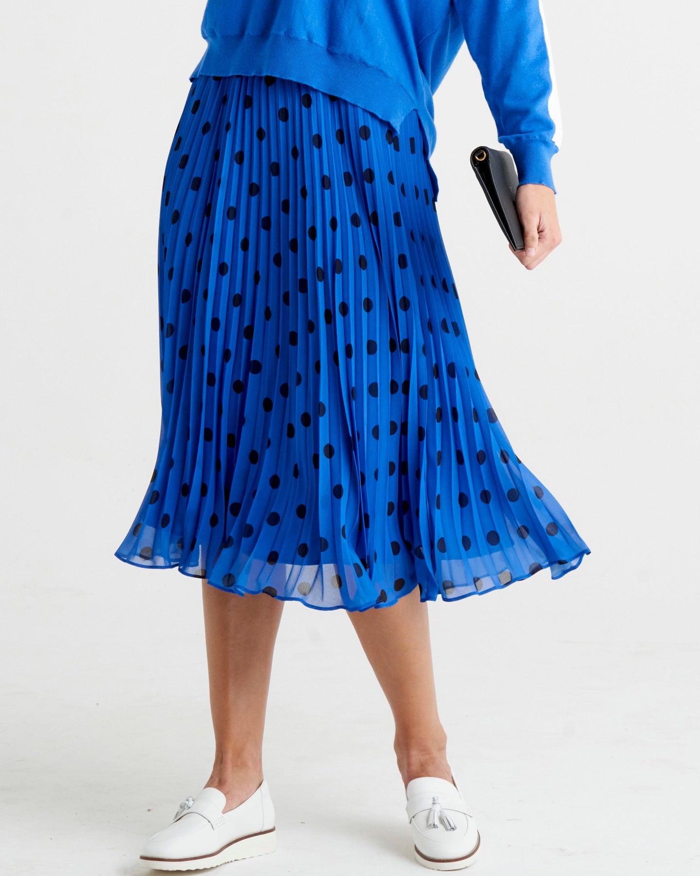 Chanel Pleated Skirt - Bluebell Spots