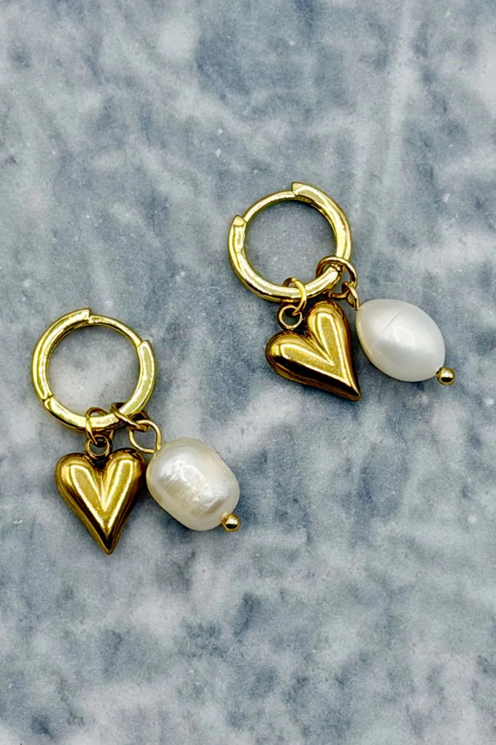 Heart Charm Hoops