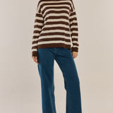 Natasha Knit Top - Brown Stripe