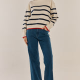 Leonie Knit Sweater - Navy/Off-White Stripe