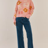 Leonie Knit Sweater - Jacquard Flowers