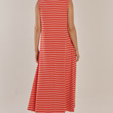 Sabrina Maxi Dress - Pink/Red Stripe