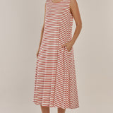 Sabrina Maxi Dress - Red Stripe