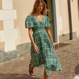 Dahlia Dress - Floral Tile Print