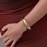 Sculpted Metal Cuff Bangle - Gold