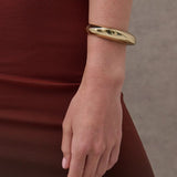 Sculpted Metal Cuff Bangle - Gold