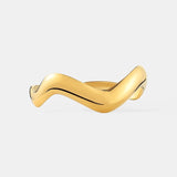 Wavy Slim Adjustable Bangle - Gold