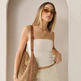 Velra Straw Shoulder Bag - Tan