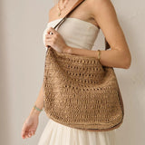 Velra Straw Shoulder Bag - Tan