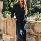 Betty Lyocell Shirt Dress - Dark Vintage Blue