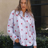 Sage Shirt - Blue Heart Stripe
