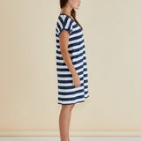 Zena T-Shirt Dress - Navy Bold Stripe