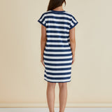 Zena T-Shirt Dress - Navy Bold Stripe