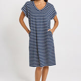 Zena T-Shirt Dress - Navy Stripe | Betty Basics