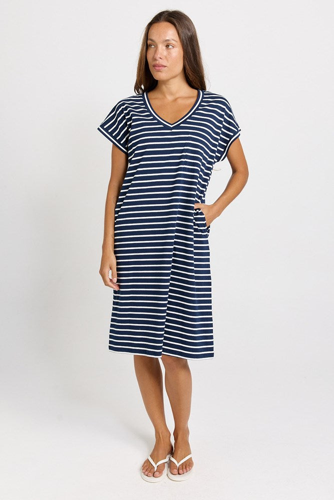 Zena T-Shirt Dress - Navy Stripe | Betty Basics